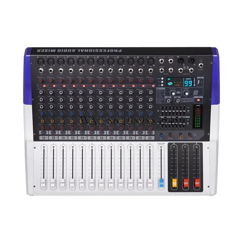 WMWMNU Professional Audio Mixer 12-Channel 2x500w Active Mixer 99DSP Effects Dj Controller/audio Console Mixer for Stage Live
