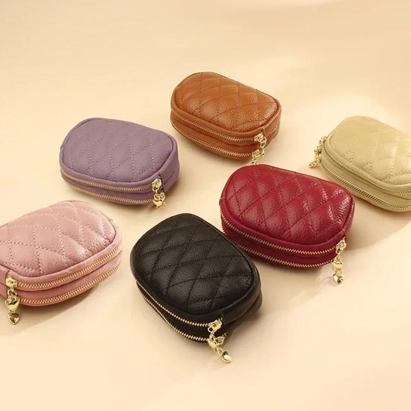 Fashion Women Mini Wallet Leather Female Purse Card Holder Coin Purse Short Wallets Small Purse Zipper Keychain Clutch Bag