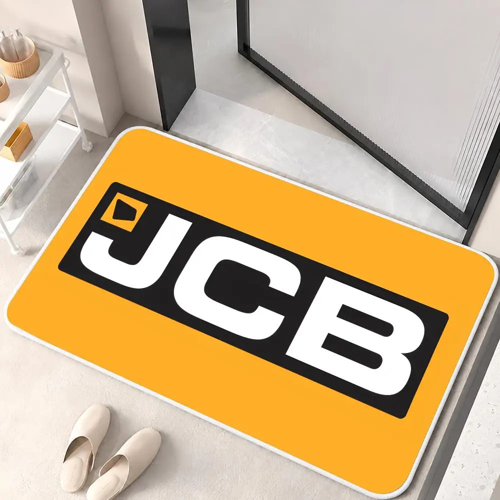 J-JCB Construction Machinery Floor Mat Flannel Rug Soft Non Slip Door Mat For Bathroom Bedroom Kitchen Living Room Home Decor