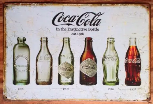 Coke SIGN METAL WALL PLAQUE Bottles Retro poster Advert PUB BAR 30x20-Aluminum