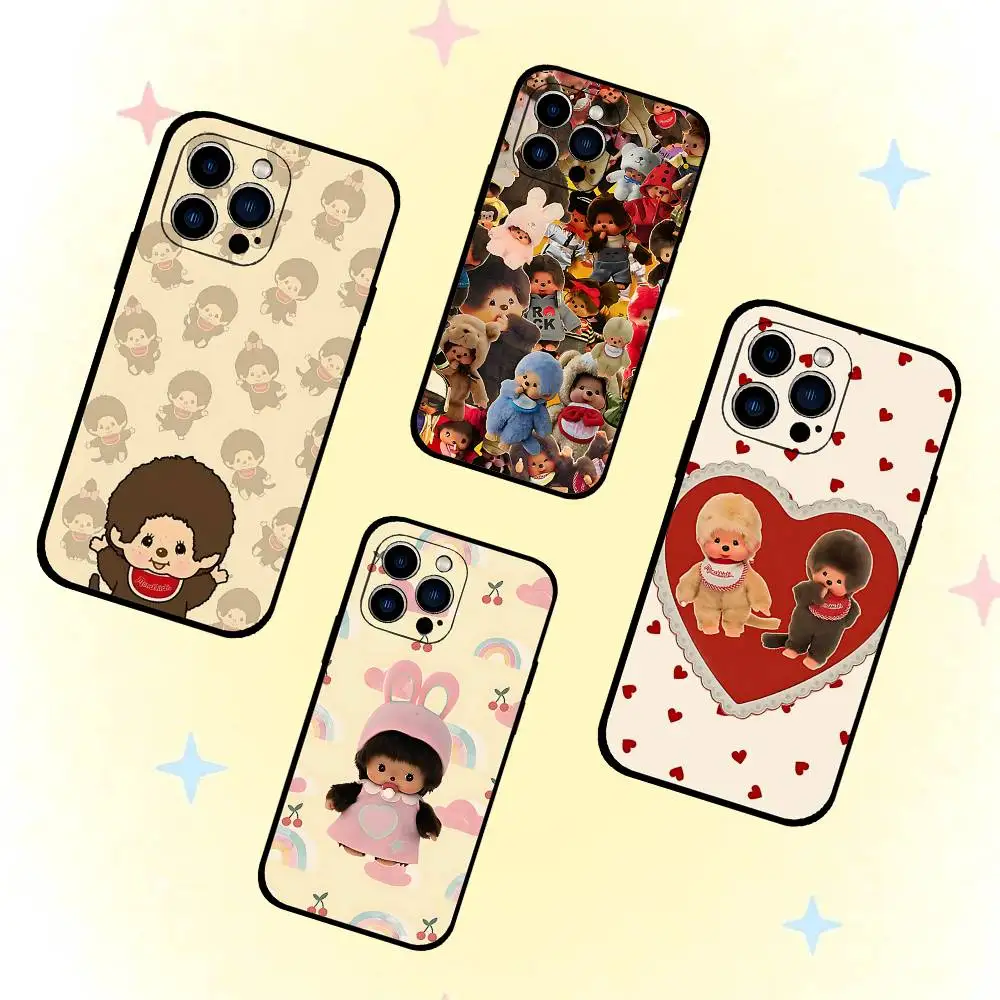 Niedliche M-monchhichiS Handyhülle für iPhone 17 16 15 11 12 13 14 Pro Max 16 Plus 15Pro MAX Cover