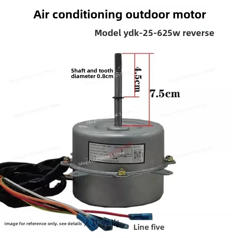 YDK-25-6/YDK30-6M8 AC Fan Motor for Air Conditioner Outdoor Unit & Heat Pump, 6-Pole High Efficiency Replacement Motor, Durable