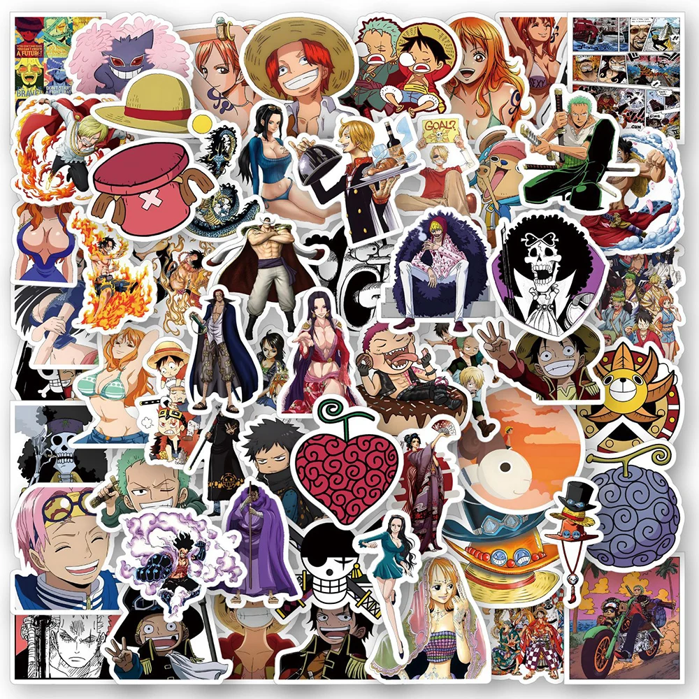 10/30/50PCS Anime One Piece Stickers for Kids Waterproof Graffiti Motorcycle Laptop Car PVC Cartoon Luffy Cool Sticker Decal Toy