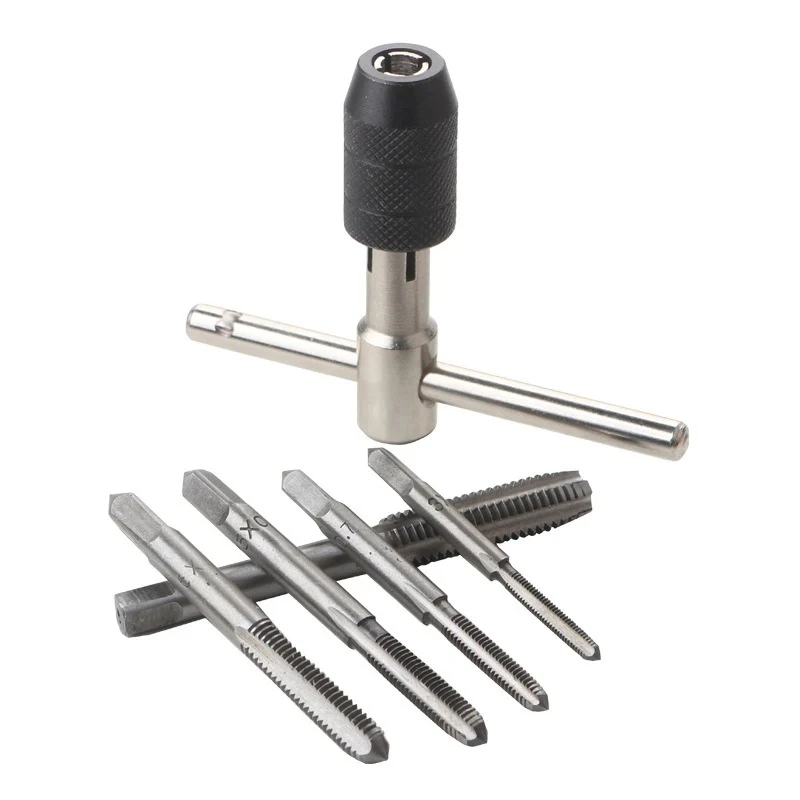 T-Handle Wrench  M3 M4 M5 M6 M8 Hand Tap Reamer Thread Tapping Tool Set Adjustable Machine Screw Thread Tapping Drill Bit view 3