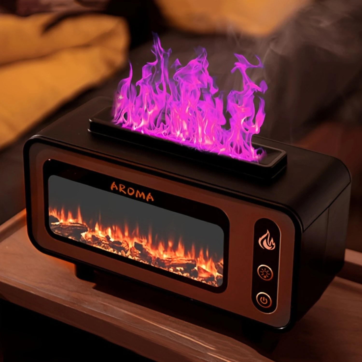 

7-цветный увлажнитель с имитацией пламени, емкость резервуара для воды на 6,76 унции, USB-увлажнитель для ароматерапии, распылитель для ароматерапии с питанием от USB