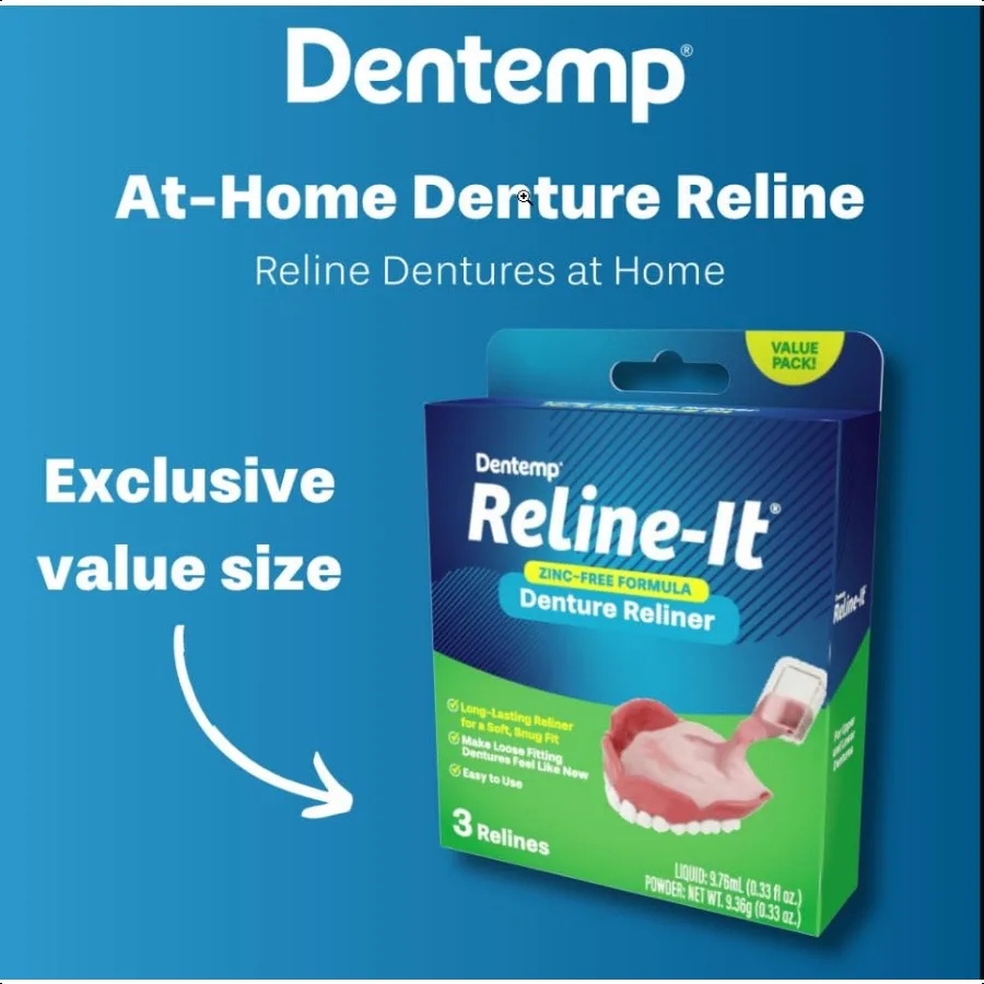 Kit per reline della protesi Value Pack Formula avanzata Reline It Protesi Reliner Kit per protesi per rimontare e stringere le protesi sia verso l'alto