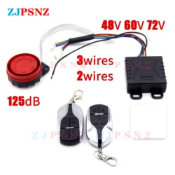 ebike Alarm Control System 48V/60V/72V Intelligent Electric Bicycle Alarm System Kit Lock Scooter Motorcycle Bike Tricycle EBike