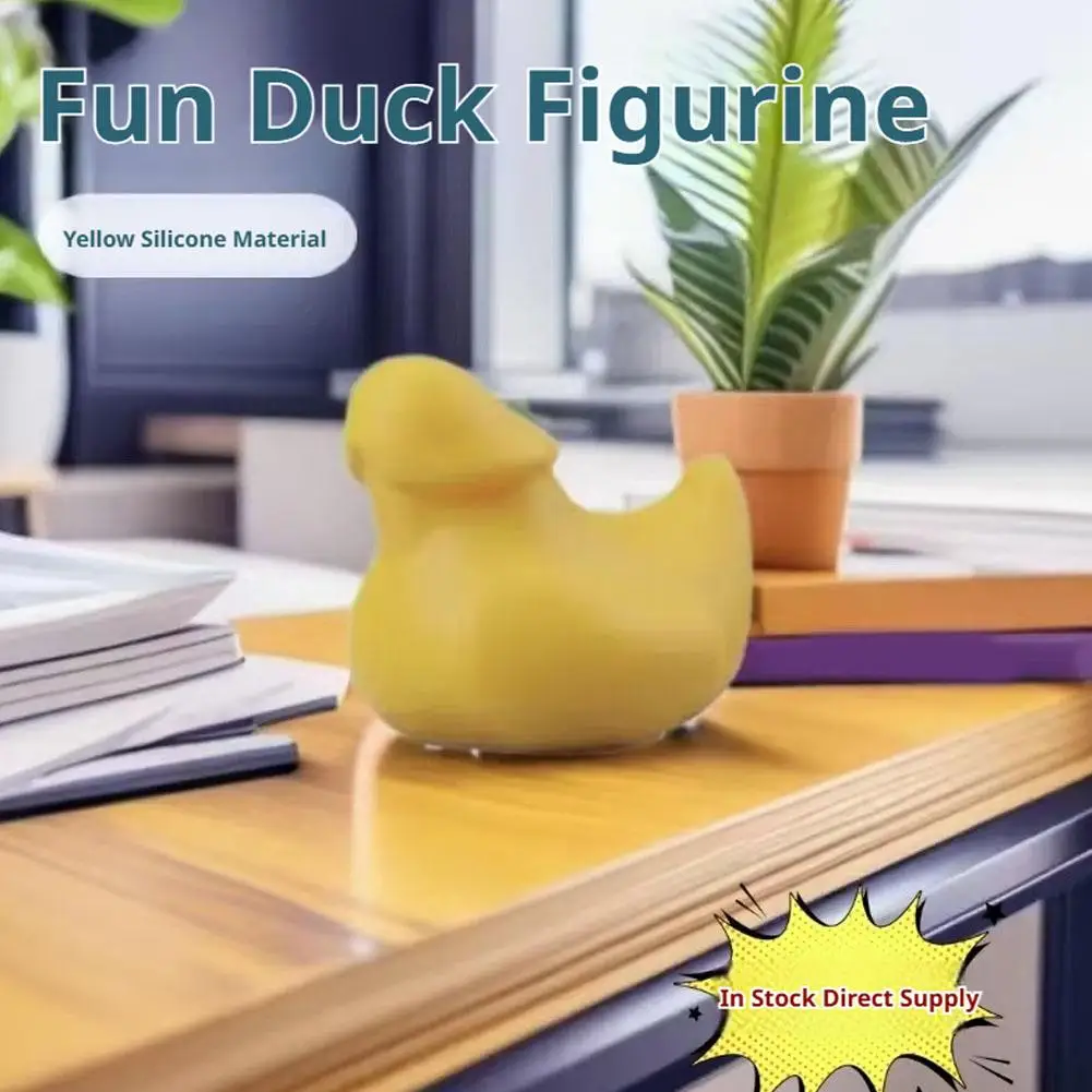 Funny Prank Duck Figurine Mini Yellow Duck Statue Cute Desktop Ornament Creative Prank Gift Home Office Tabletop Decoration