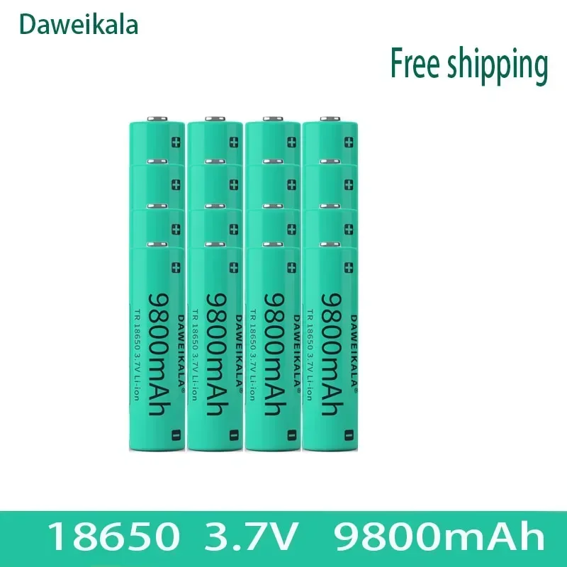 New 18650 3.7V 9800mAh Rechargeable Battery For Flashlight Torch headlamp Li-ion Rechargeable Battery drop