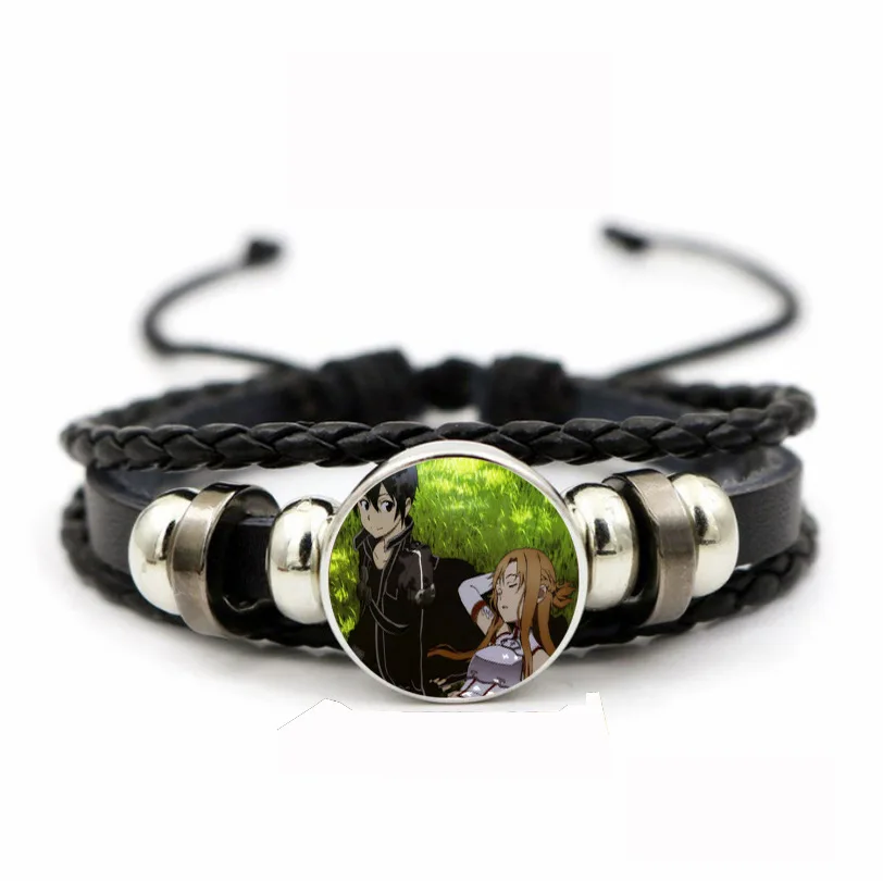 Pulsera elucidadora Sword Art Online Pulsera Asuna Kirito Elucidator Dark Repulser Charms Brazalete para Mujeres Hombres Fans Anime