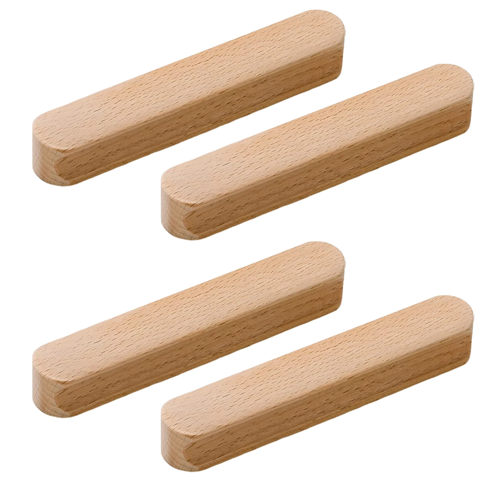 4piece Wooden Simple Drawer Handles Sturdy Wood Hardware For Cabinet Organization Cabinet Pulls Rectangle Solid