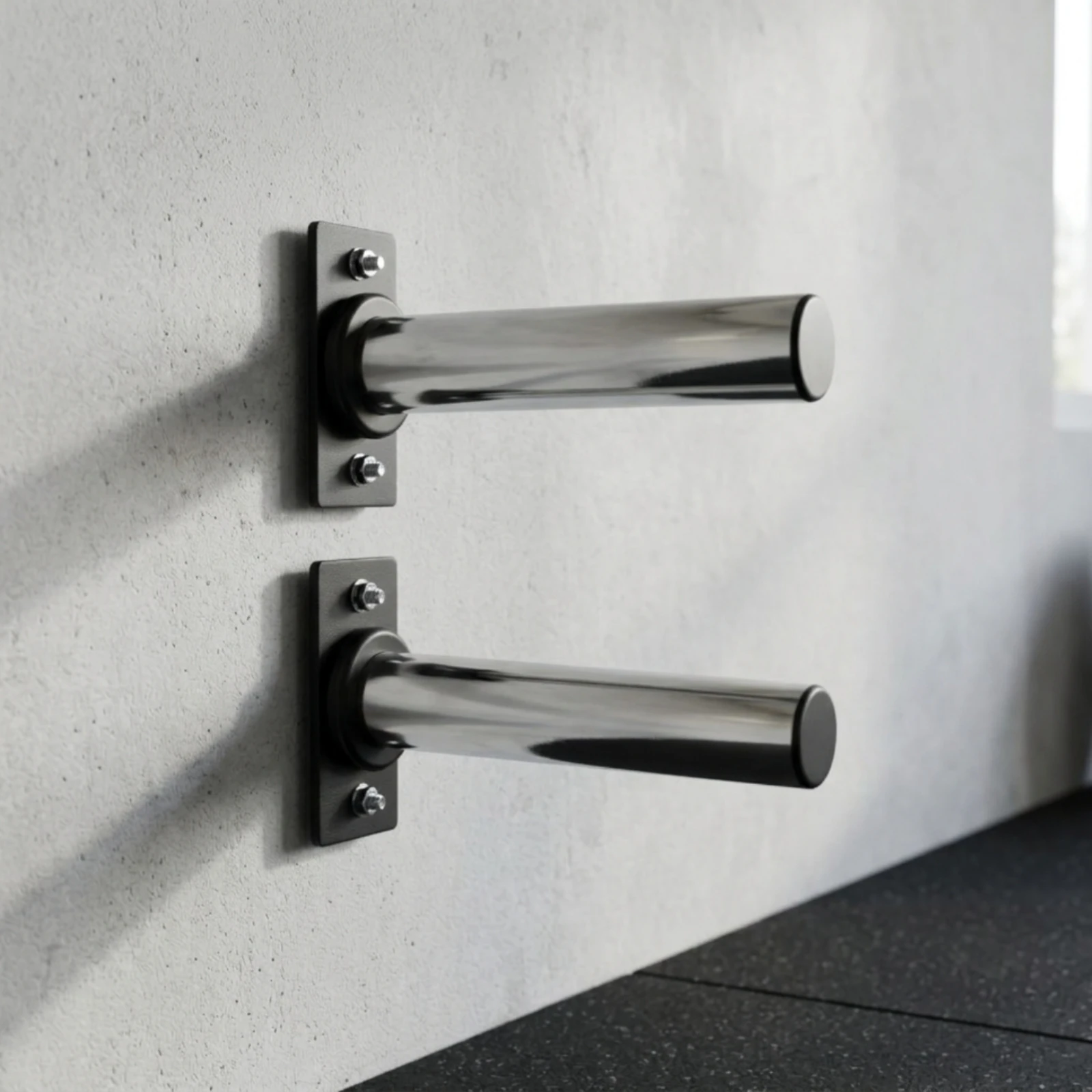Picture 5: Polished Silver Pipe Bracket Left-right Matched Wall Hardware Mounting Bracket Set with Screws for Workshop Use