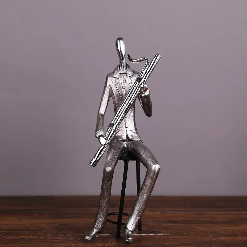 European Music Character Jazz Symphony Band Resin Decoration Cafe Study Office Figurines Crafts Home Livingroom Sculpture Decor