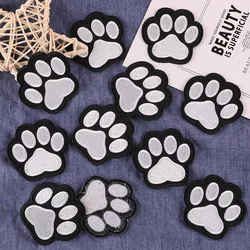 Parche bordado de pata de perro para niños, accesorios de insignia de ropa, parches de planchado Diy, pegatinas de emblema de garra de gato, costura de ropa, 5 piezas