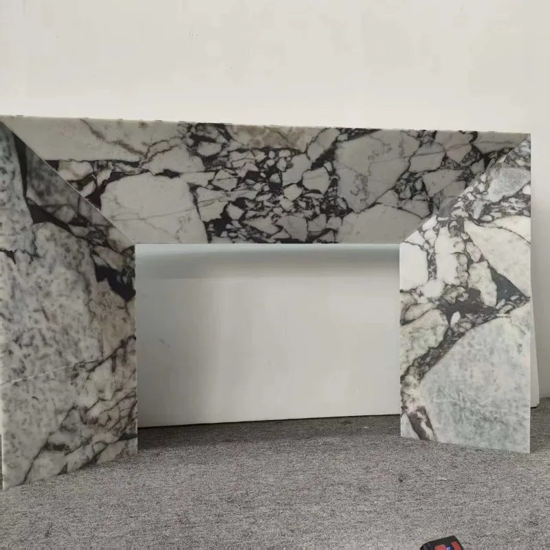 Luxury Modern Marine Storm Marble Slim Console Table Living Room Marble Top Console Table Hallway Entryway Entry Extendable