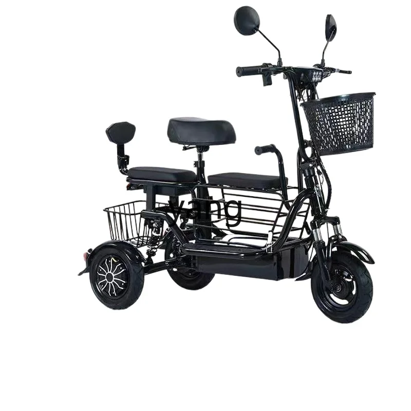 CX  electric tricycle household small pick-up women's parent-child folding transportation battery car
