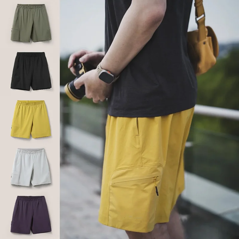 Cooling Sensation Breathable 3D Tailored High-End Summer Men's Outdoor Sports Elastic Versatile Shorts Fashionable Urban Style