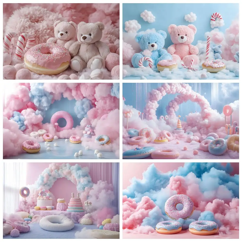 

Donuts Theme Party Backdrop for Photography Sweet Baby Shower Kids Birthday Portrait Photo Background Decor Banner Photostudio