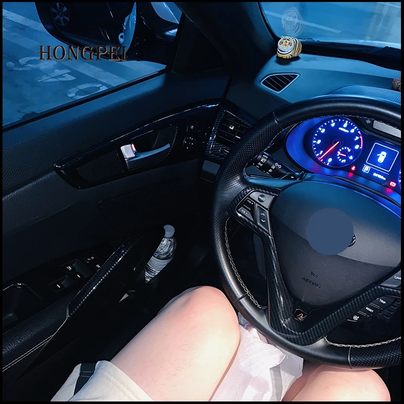 

Car Styling For Hyundai Veloster 2011-2016 Steering Wheel Air Outlet Vent Door Handle Decoration Cover Trim Auto Accessories