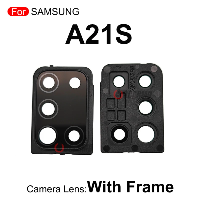 เลนส์กล้องด้านหลังสีฟ้าสีขาวสีเทาพร้อมกรอบสําหรับ Samsung Galaxy A21S A217F อะไหล่