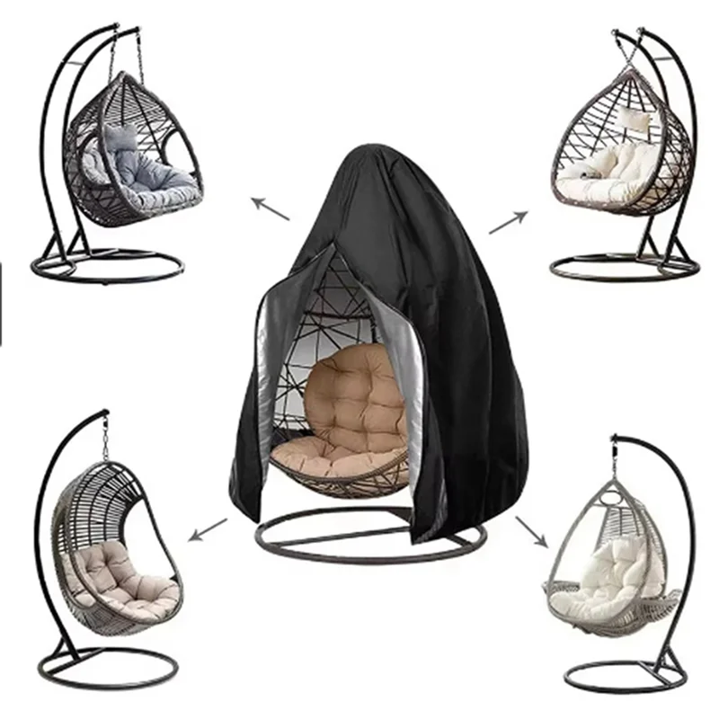 Chair Garden Outdoor Cover Waterproof Dustproof Swing Chair Covers Egg Shaped Hanging Chair Dust Protector With Zipper-BAAQ