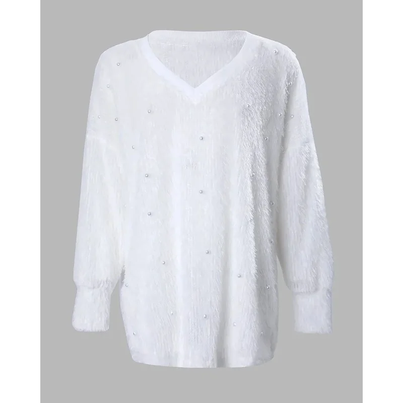 

Женский пушистый топ с бисером, весна-лето, брюки с низкой талией, женский костюм из бамбукового волокна, повседневная одежда