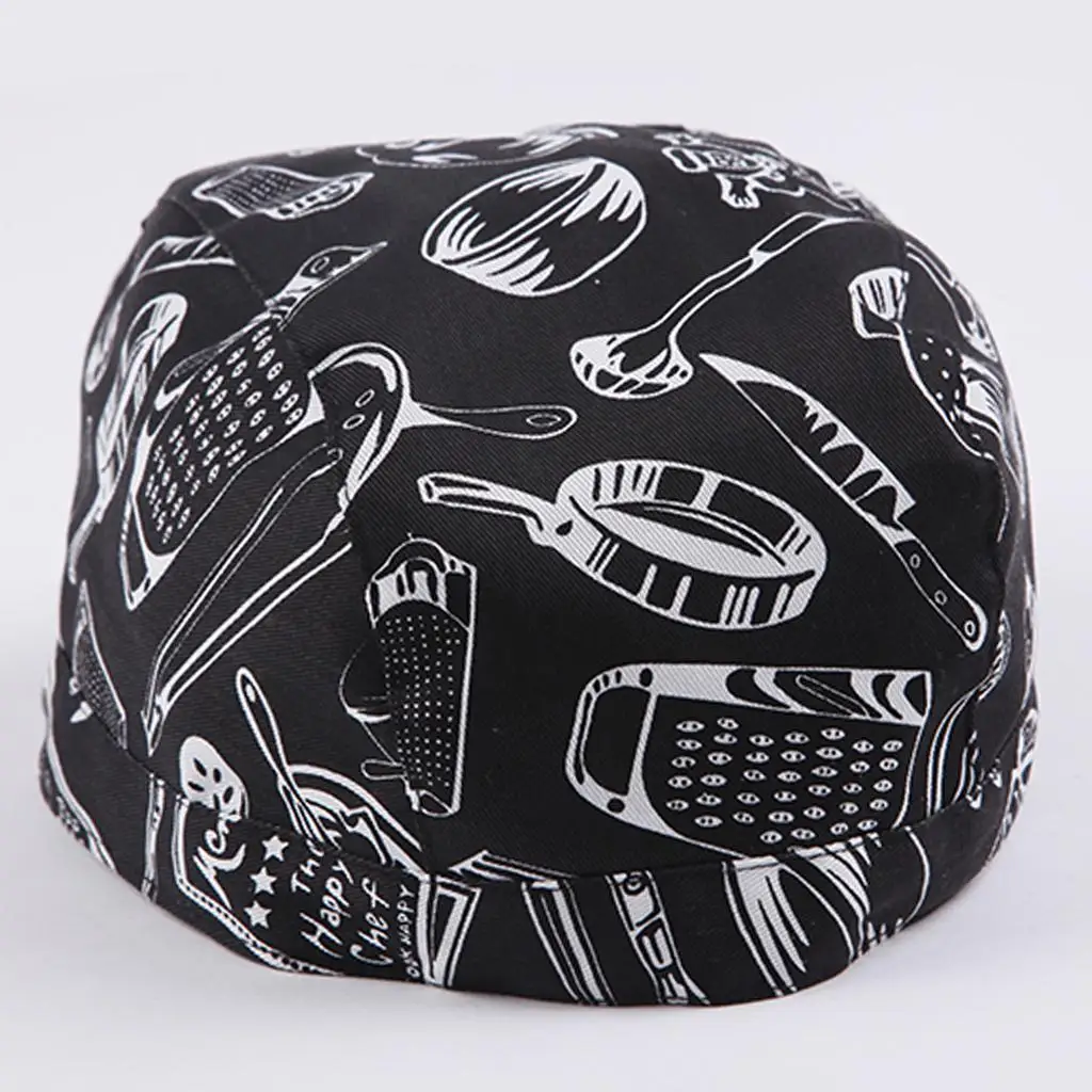 Cotton Chef Cap Unisex Headwrap Hat Kitchen Catering Head Bandana for Chefs Cooks and Bakers