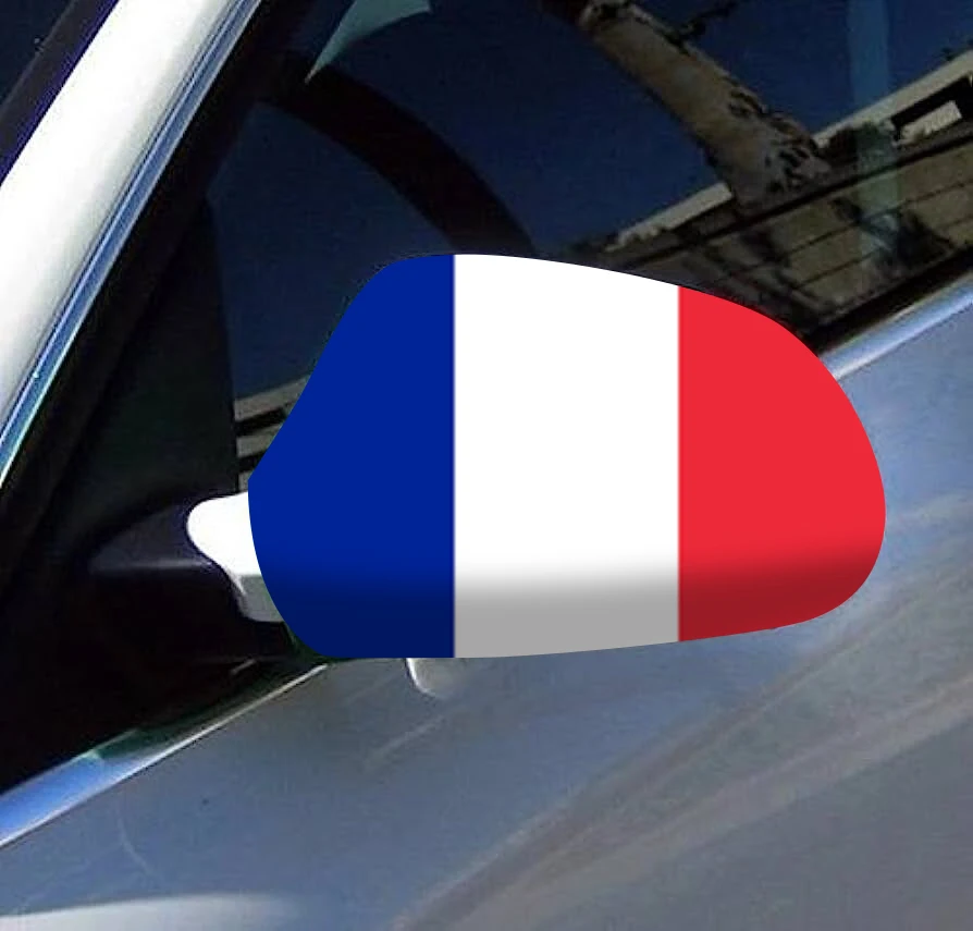 Directly Delivery 2 Pcs Free Size Four-way stretch fabric France Flags Car Mirror Cover