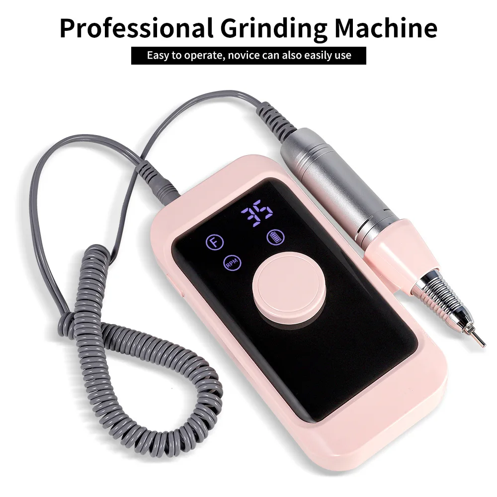 Máquina pulidora de uñas profesional, lima de uñas eléctrica portátil, recargable, Kit de máquina de manicura para suministros de uñas, 35000RPM