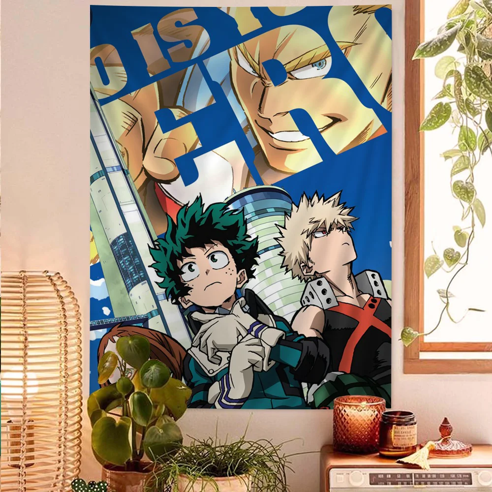 

My Hero Academia Anime Colorful Tapestry Wall Hanging Hanging Tarot Hippie Wall Rugs Dorm Wall Art Decor