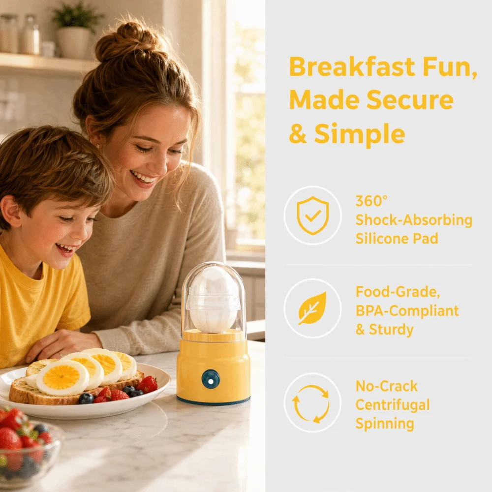ABS PC Silicone Manual Egg Shaker Yellow Pink Drop Resistant Egg White and Yolk Mixer 10 Second Mixing Compact Design