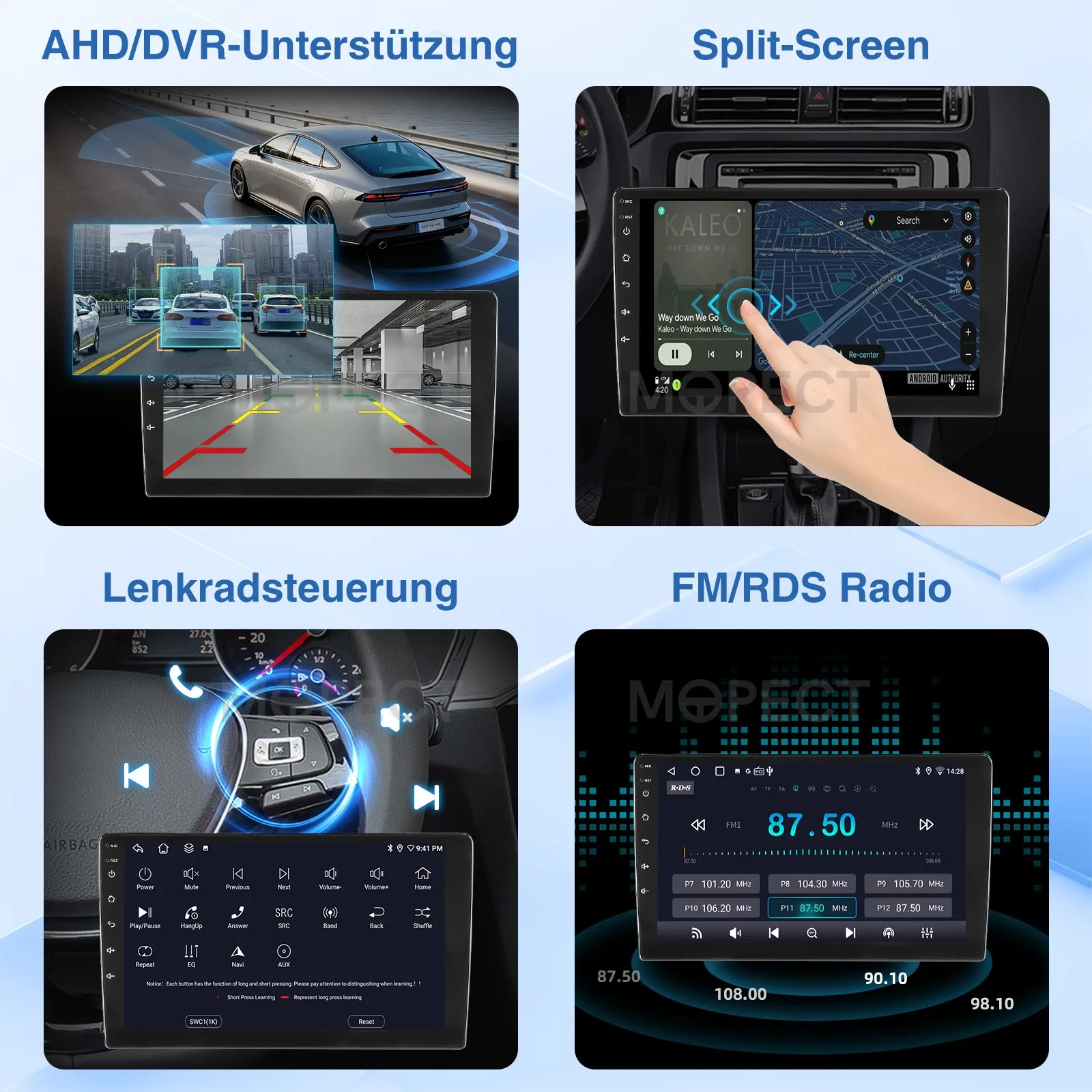 Radio Estéreo para Auto MOPECT de 9 Pulgadas con Android 15, GPS, Navegación, Bluetooth, AM/FM, Carplay, 32G/64G para Fiat Doblo MK2 2010-2015/ Opel Combo D 2011-2017 7