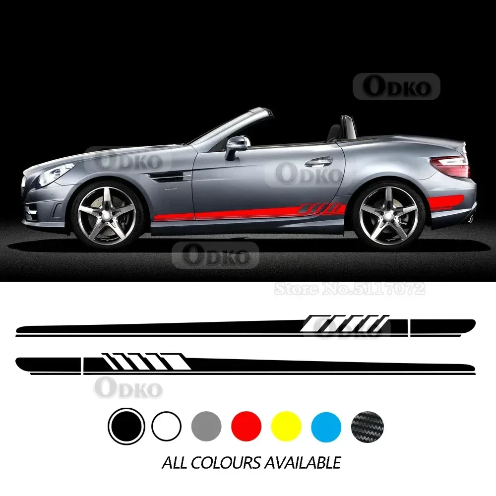 

2 шт. наклейка на боковую полоску автомобиля для Mercedes Benz SLK Class R170 R171 R172 SLK55 AMG SLK200 250, аксессуары