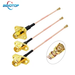 1PCS 1st Generation RF1 Female Jack to SMA/RP-SMA Female Flange Panel Mount RG178 Pigtail WIFI Antenna Extension Cable Jumper