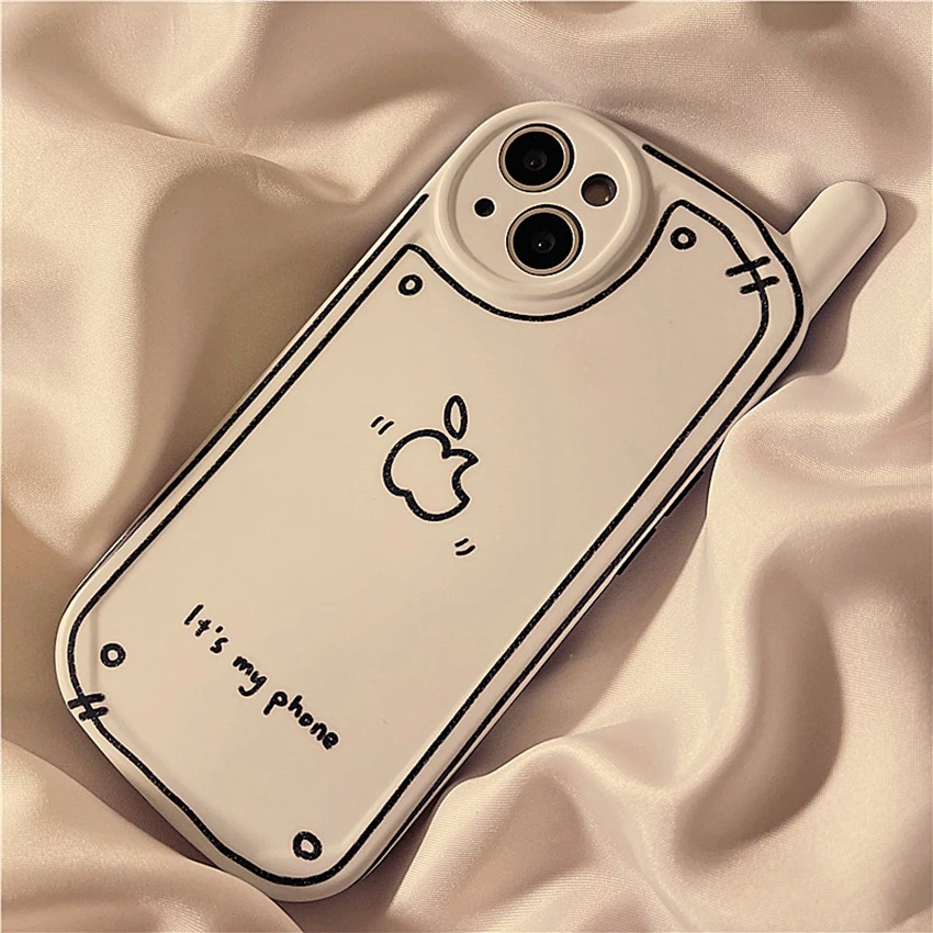 

Creative Big Brother Shape Phone Case For Iphone 16 15 14 13 Pro 12 11 Max Plus 16Pro White Phone Case Silicone 15Pro Xs Cover