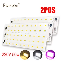 2PCS LED Chip AC 220 50W Floodlight SMD2835 LED Lamp Bead Smart IC No Need Driver For Spotlight DIY Outdoor Flood Light Chip