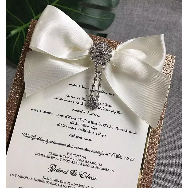 Customized Wedding Celebration Personalized Customized Wedding Invitation Pearl Paper Box Invitation Letter