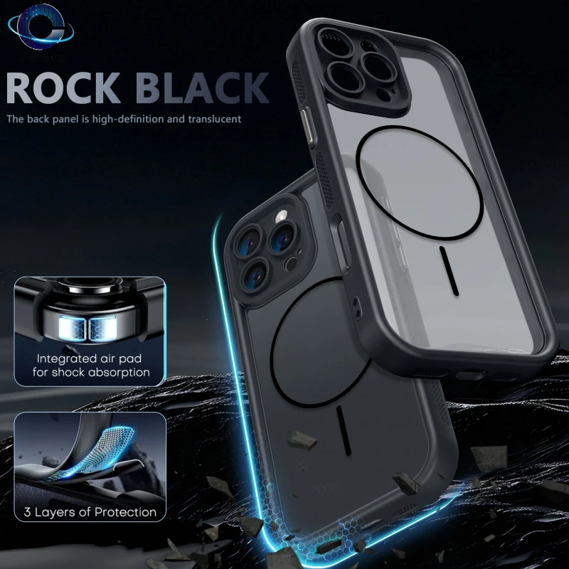 

2-in-1 cooling magnetic phone case suitable for Apple iPhone 16 15 14 12 13 11 Pro Max, anti drop and shockproof protective cove