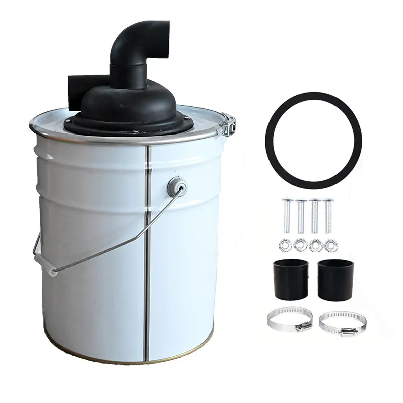 Mini Cyclone Dust Separator 50mm ID - Powder Collection Bucket for Putty Grinding, Vacuum Cleaner Dust Removal System