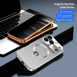 360 Metal Aluminium Alloy Case for iPhone17 16 15 14 13 Pro Max Full Camera Lens Protective Original Color Phone Ultrathin Cover