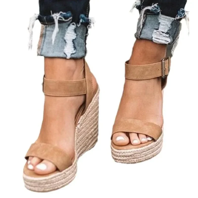 Women Leisure Wedges Heeled Wedge heel serpentine sandals Summer New Sandals Party Platform High Heels Shoes sandalias