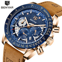 BENYAR BY-5120 Men Sport Quartz Watch Chronograph Calendar Luxury Waterproof Military Business Wristwatch Men Clock Reloj Hombre