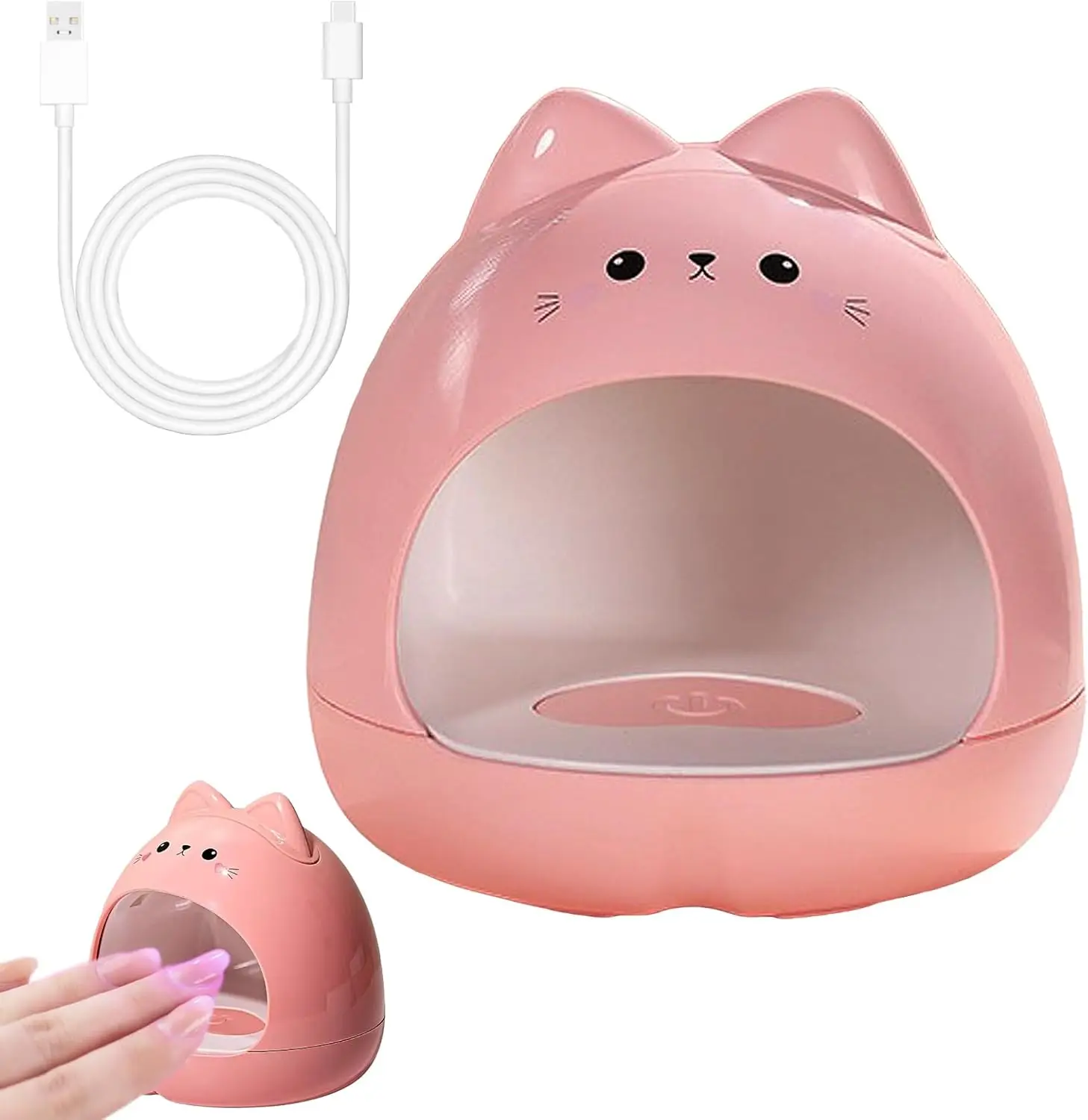 Lampada per unghie UV LED da 24 W, asciugatrice rapida per smalto gel, luce per unghie rosa portatile