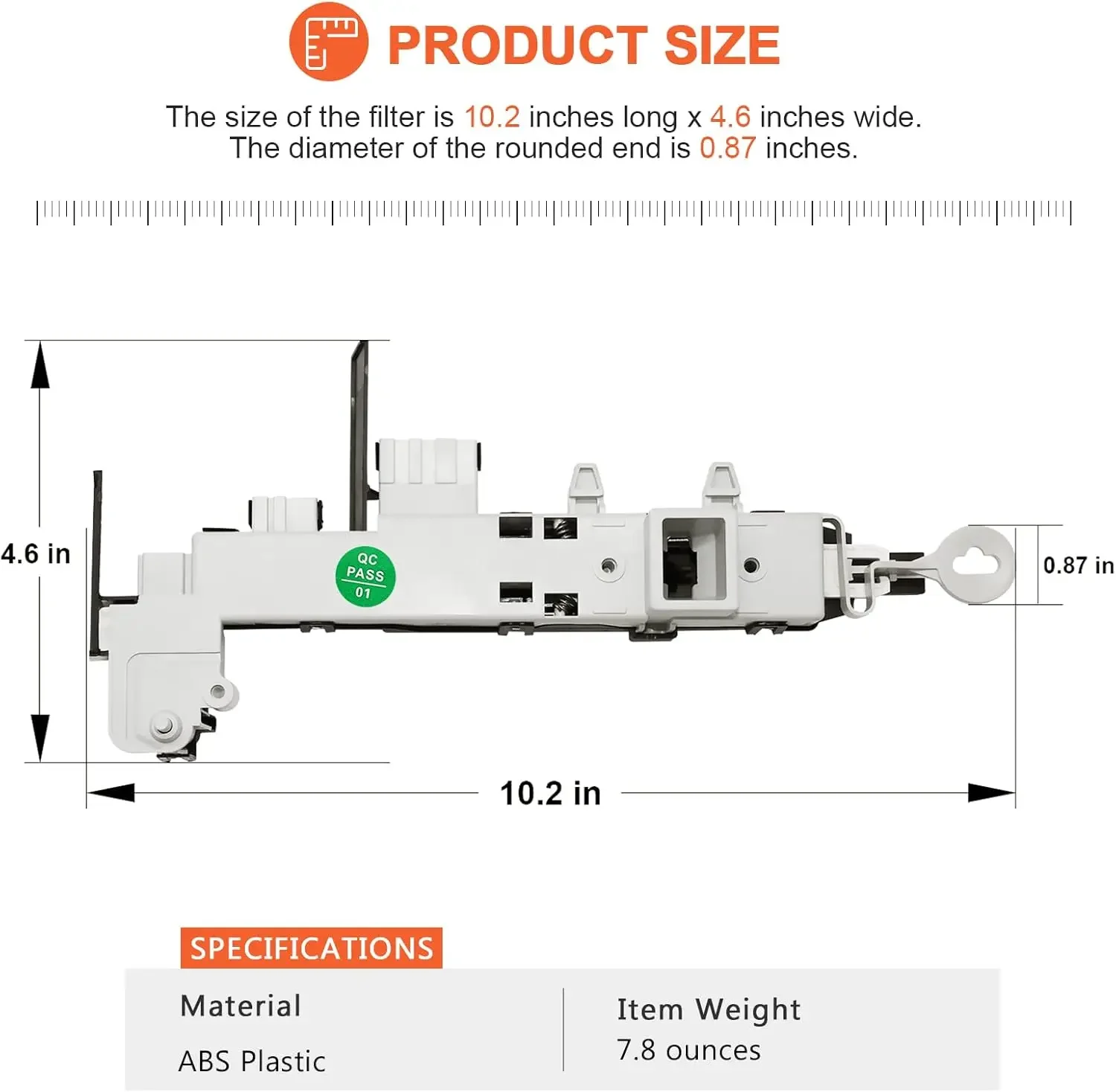 

Замок-выключатель дверцы стиральной машины DC64-00519B, 120В переменного тока, совместим с стиральными машинами Samsung, Whirlpool, Kenmore, заменяет DC97-16899A, PS4210737