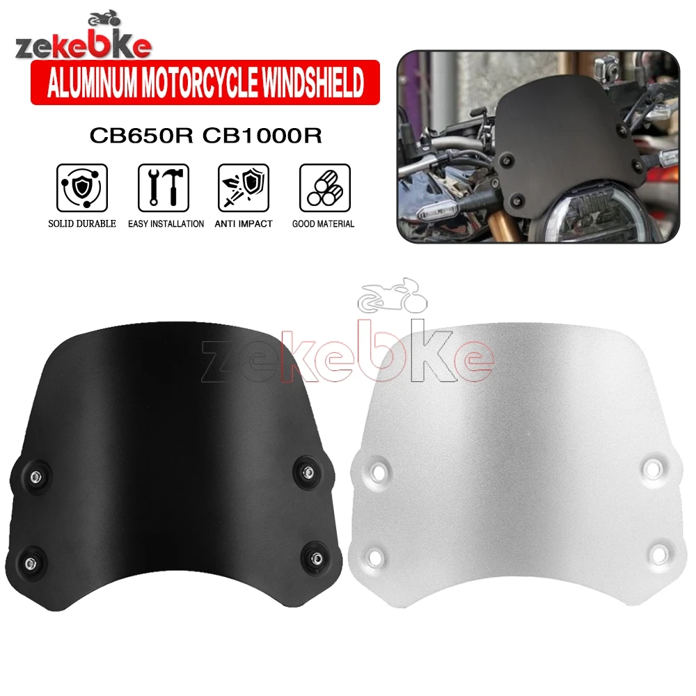 

2025 Motorcycle Windshield For Honda CB650R CB1000R CB 650R 1000R 2018-2024 Sport Windshield Wind Deflector Visor Screen Bracket