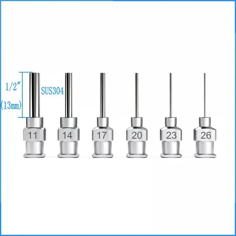 12PCS/LOT all metal dispensing needle 1/4inch,1/2inch,1inch,11/2inch-cannula blunt-end