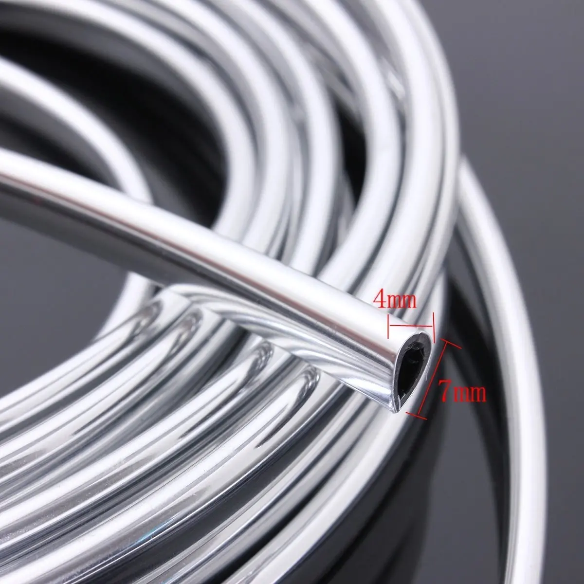 6M Car Door Chrome Moulding Trim Strip Edge Scratch Guard Protector Cover Strip Roll Chrome Styling Moulding Trim Strip