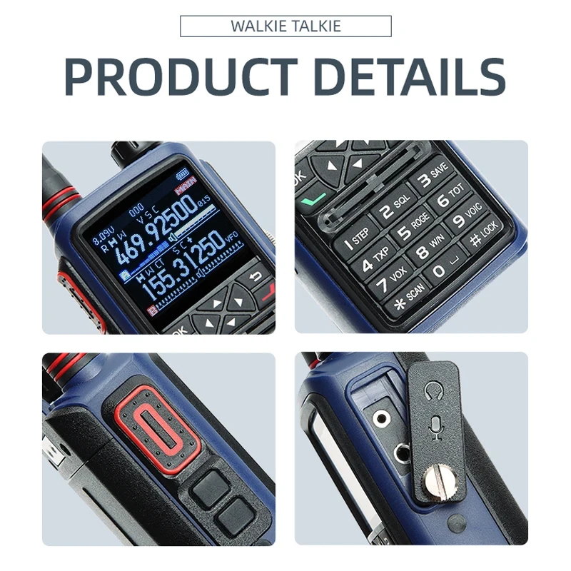 Walkie Talkie Walkie Talkie a lungo raggio 136-174Mhz 400-480Mhz Pmr446 Ctcss/Dcs Vox Walkie Talkie da campeggio per Baofeng Quansheng