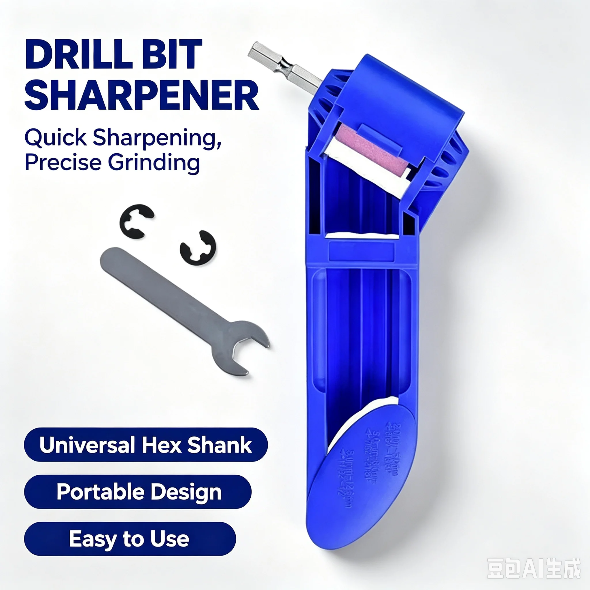 Portable Drill Bit Sharpener Corundum Wheel for 2.0-12.5mm Twist Drill Bit Sharpening Tool for Auger Bits