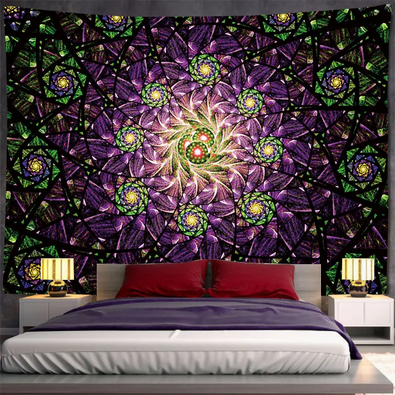 Gorgeous psychedelic  Decor Home Living Room Bedroom Background Geometry Tapestry for Outside Large Wall Hanging Beach Cloth